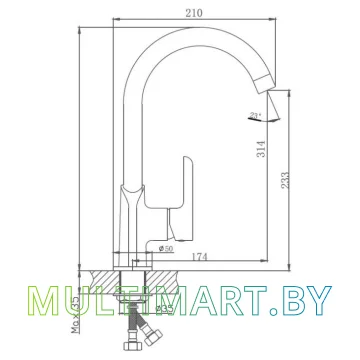 Смеситель Haiba HB70805-7 (черный) картинка 2